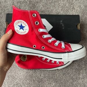 NEVER WORN Red High Top Converse